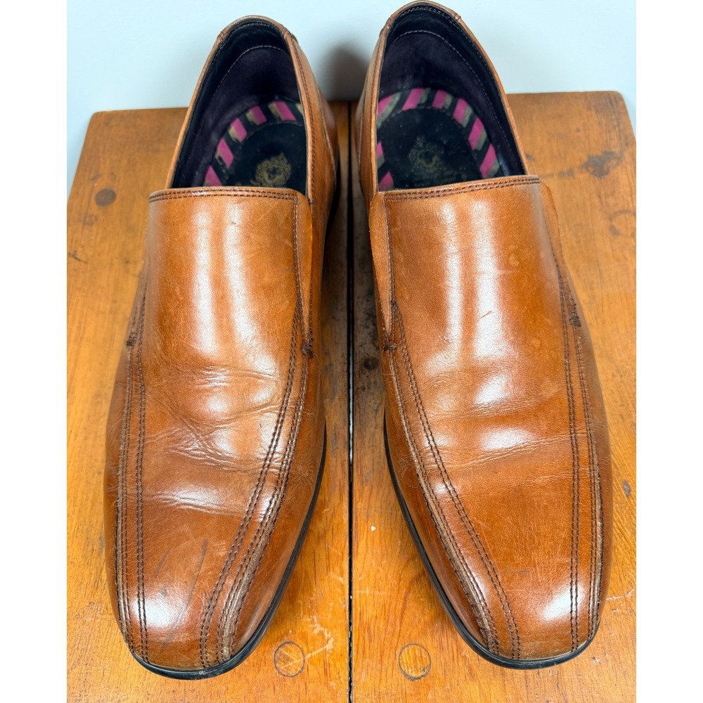 Base London Harrison Loafers Mens Brown Leather Slide On DadCore - Sz 11